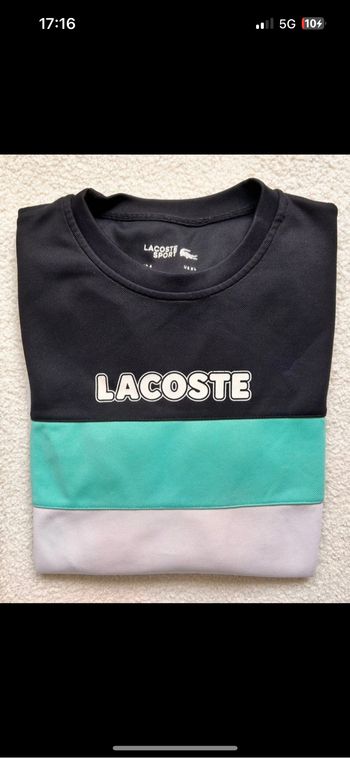 Sweat Lacoste Sport Colorblock – Noir / Vert / Gris – Taille XL