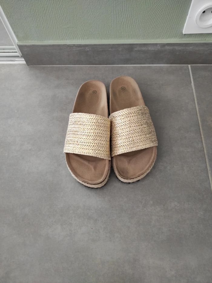 Mules dorées compensées 38 - photo numéro 2