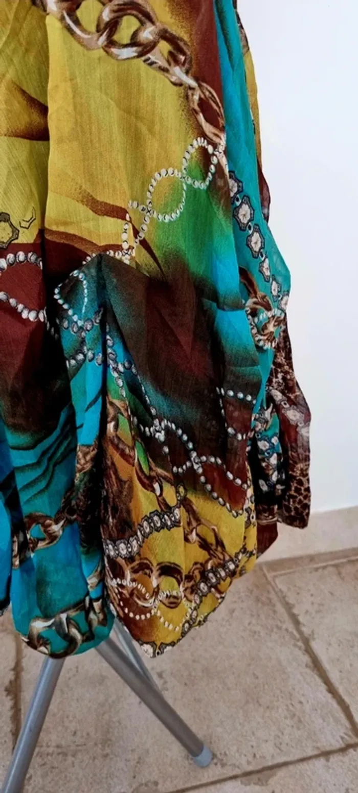 Robe courte imprimée chocolat boule elissa 36 - photo numéro 4