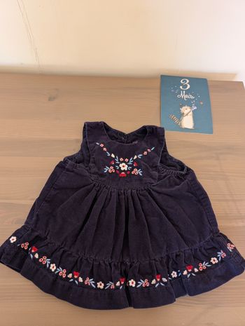 Robe en velours sergent major 3 mois 