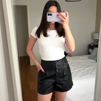 Short taille haute en cuir Pimkie