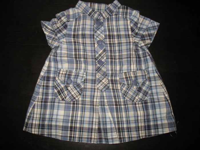 ROBE MC A CARREAUX BLEUS ET BLANC BÉBÉ FILLE "ZARA BABY" - 6 MOIS - n°07