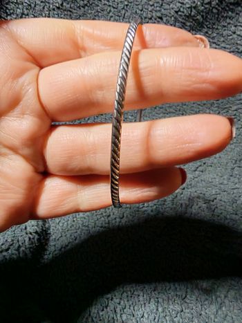 Bracelet jonc en métal argenté