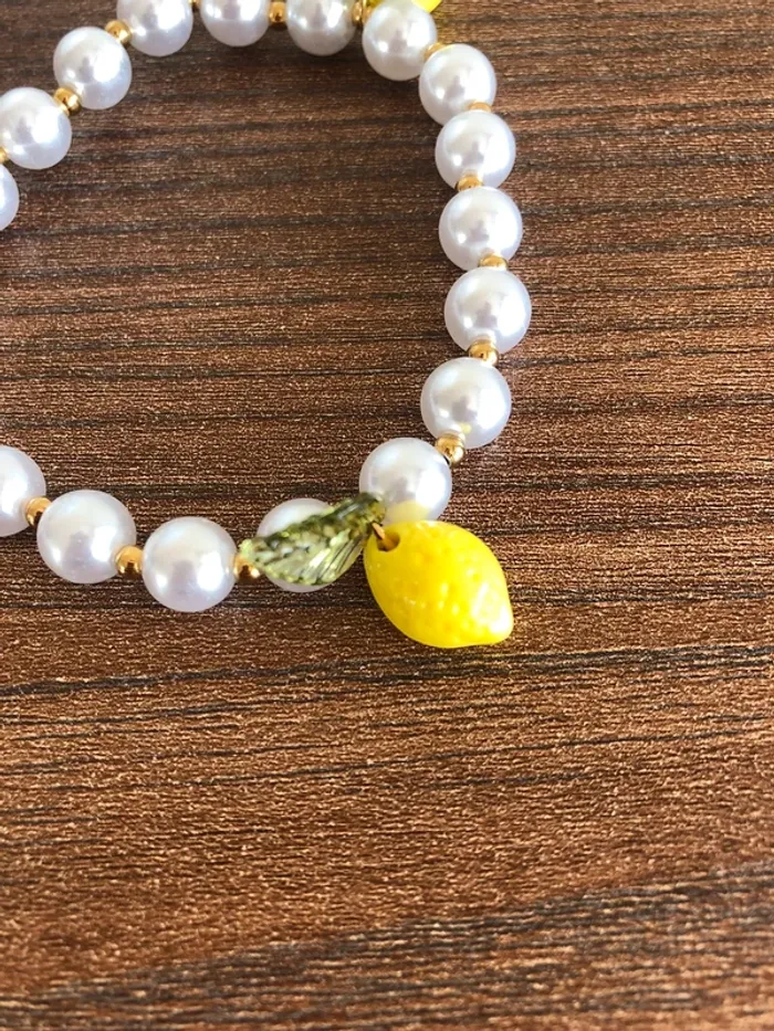 Bracelet élastique citron été tendance - photo numéro 2