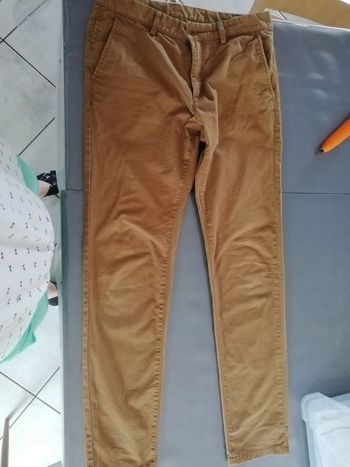 Pantalon slim 38 camel chino