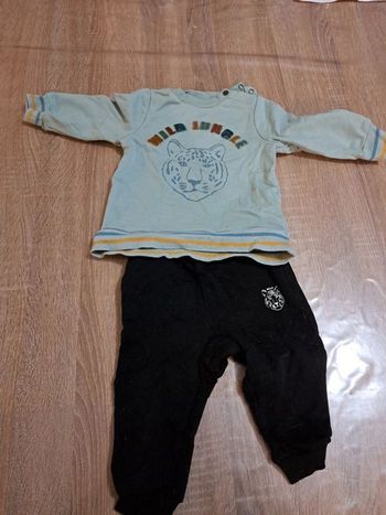 Ensemble tigre turquoise et noir Orchestra 9 mois