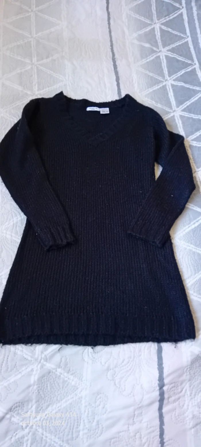 Robe pull col en V noire fille 10 ans la redoute - photo numéro 3