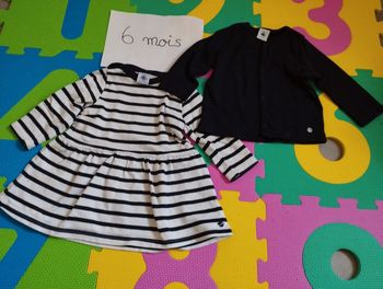 Ensemble robe + gilet léger petit bateau