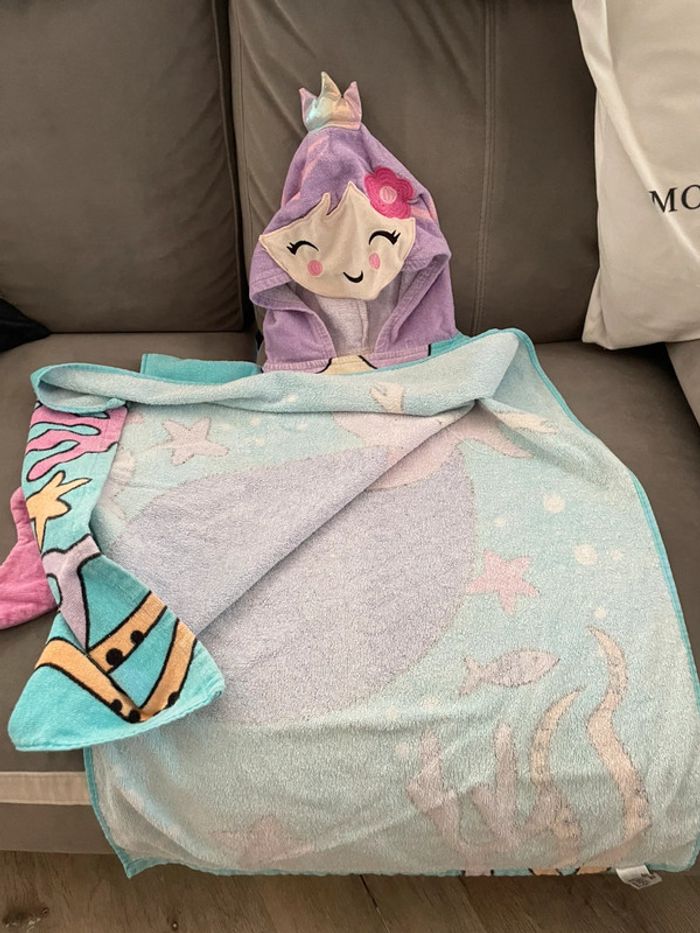 Poncho de bain sirène 3-4 ans - photo numéro 2