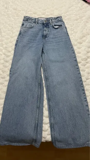 pantalon en jeans large bleu 