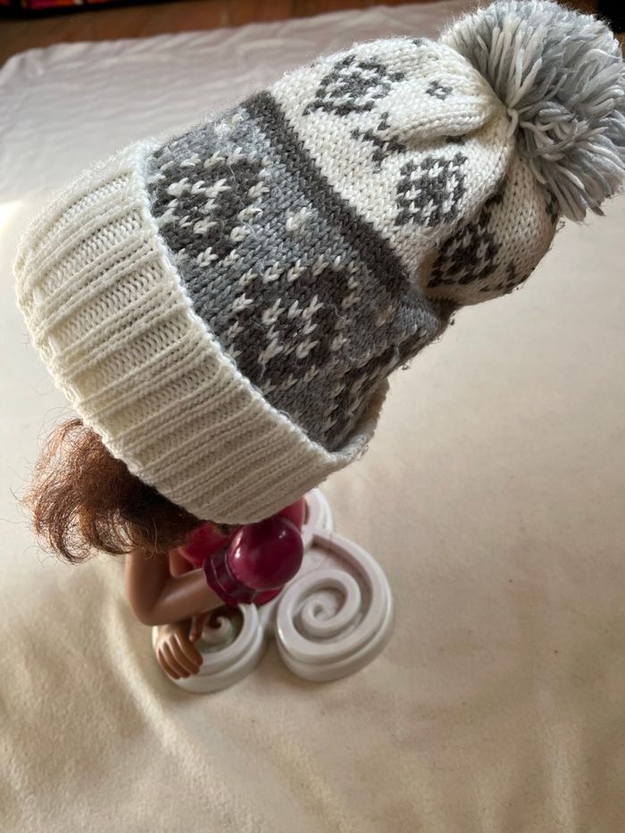 Bonnet laine avec pompon 54 cm - photo numéro 6