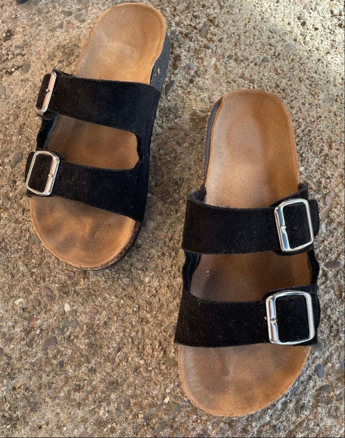 Claquette Mules Double Strap Matière Daim Femme Taille 38 - photo numéro 5