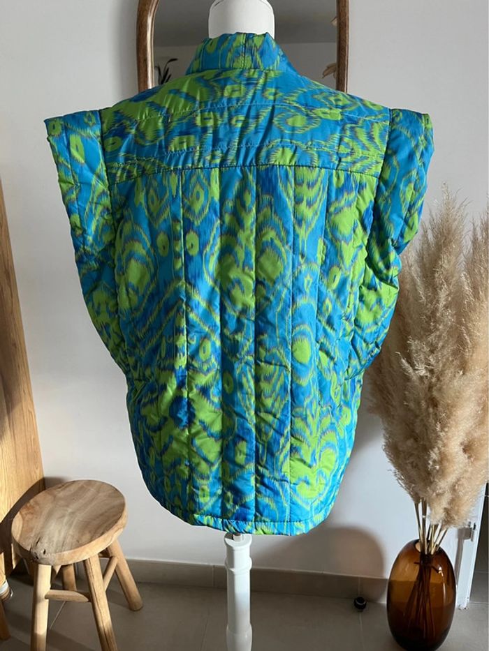 Veste matelassée sans manches bleue-verte Garçonne - photo numéro 3