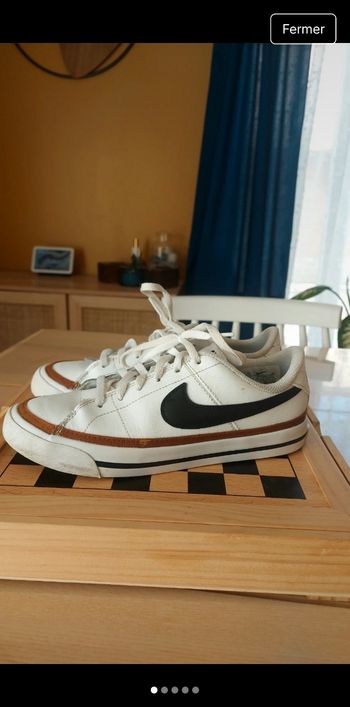 ​⚪ Baskets NIKE Blanches & Marron - Taille 35.5 👟