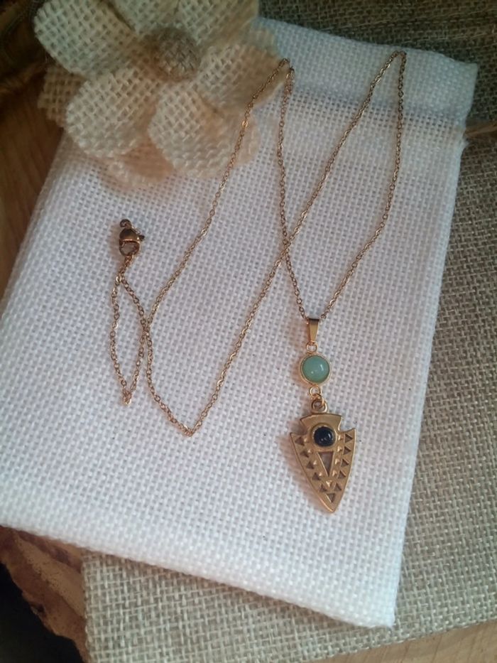 Collier pointe et pierres naturelles - photo numéro 2