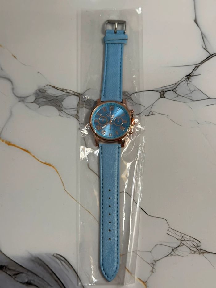 Montre Bleu Turquoise « Geneva » Mixte - photo numéro 4