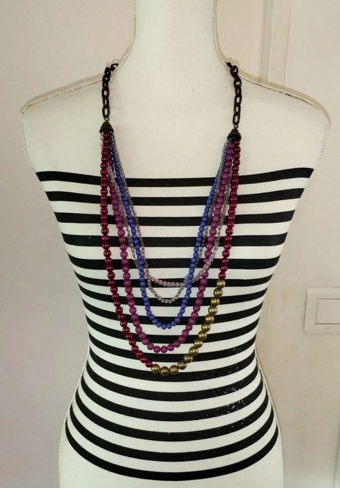 Collier de perles fantaisie multi rangs