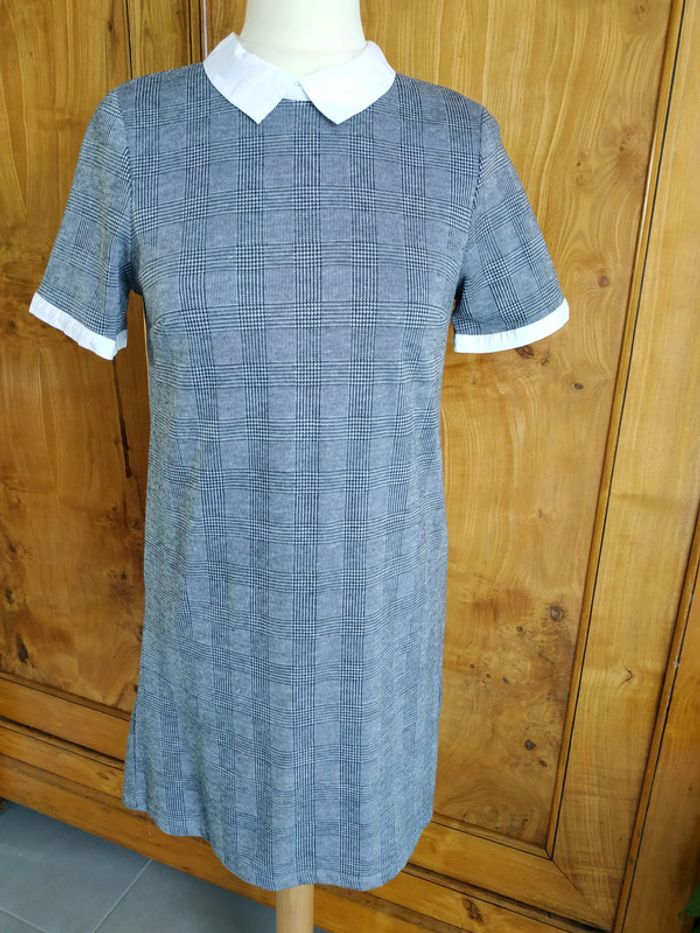 Robe courte manches courtes à carreaux - photo numéro 8