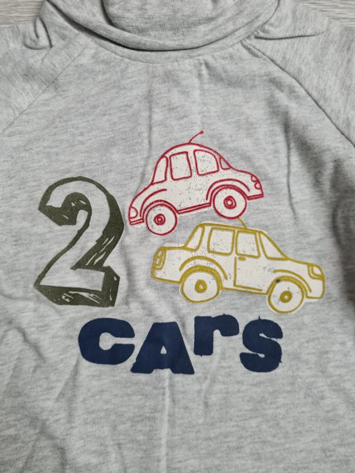 Sous pull tex neuf gris 12 mois voitures 🚗 - photo numéro 2