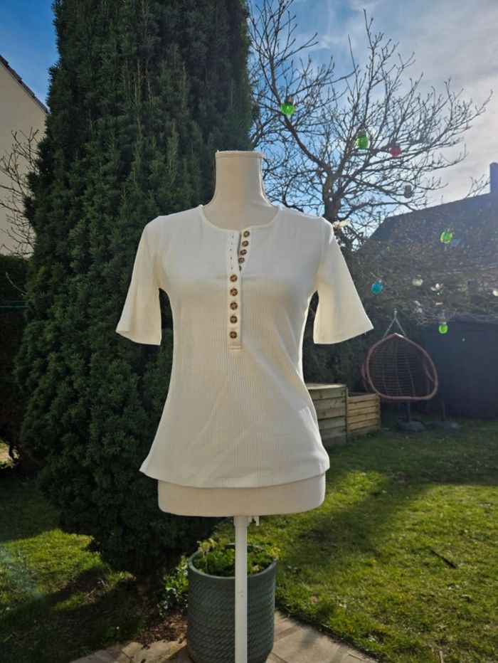 Tee-shirt en coton blanc taille L