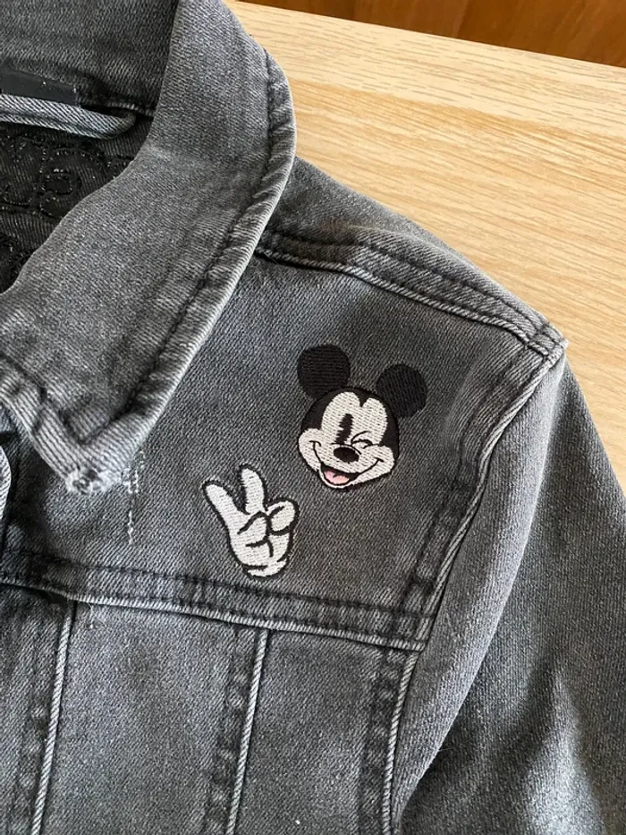 Veste jean Mickey mouse Disney Primark noire fille 7 8 ans - photo numéro 3