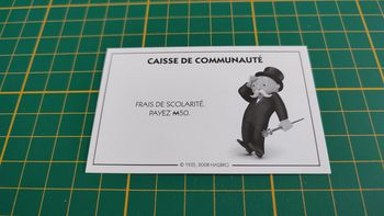 Carte caisse de communauté frais de scolarité jeu de société Monopoly parties rapides Hasbro #C25