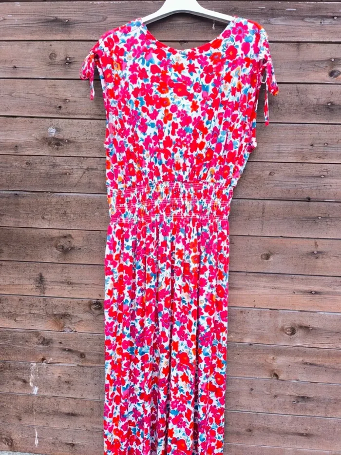 Robe longue magique extensible fleurie rouge et blanche à fleurs TU 38 à 52 - photo numéro 14