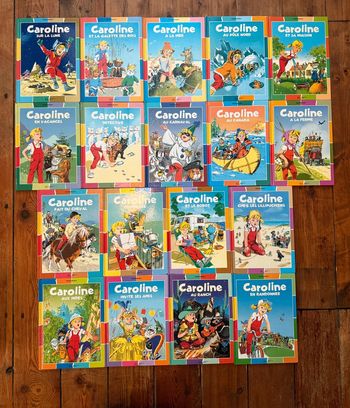 BE - Bords couleurs damiers Lot de 18 livres Caroline bd albums Pierre Probst