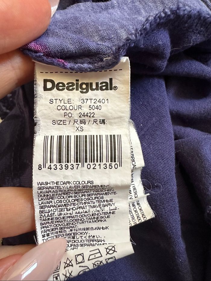 T-shirt en dentelle bleu marine Desigual T34 XS - photo numéro 7