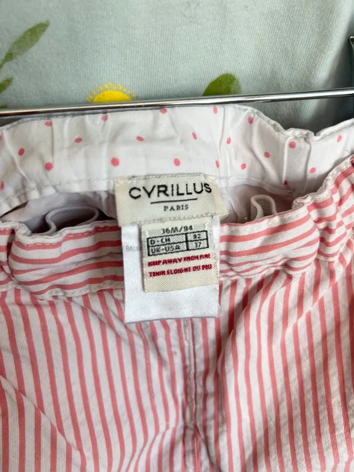 Ensemble tee shirt Émile et Ida + short Cyrillus fille 2-3 ans Tbe - photo numéro 4
