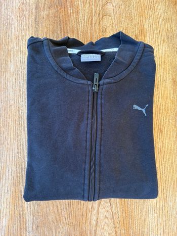 Sweat zippé PUMA noir M logo dos – veste sport streetwear 