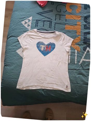 🧡 T-shirt Tommy Hilfiger 16 ans avec logo sequins réversible