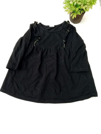 Jolie robe à volant noir et doré, fille, 9 mois, h&m