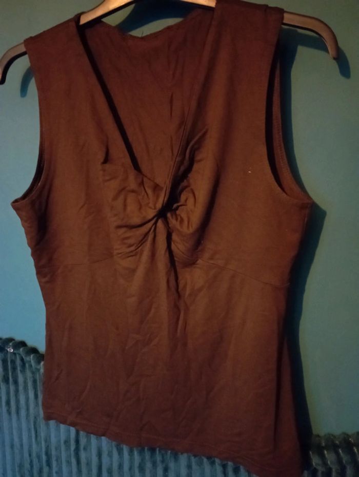 Tee shirt drapé marron