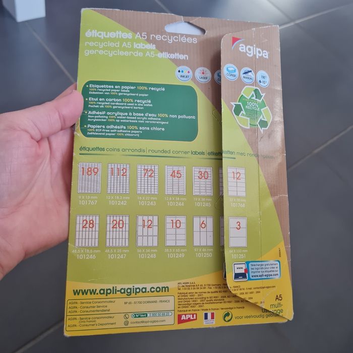 Étiquettes agipa a5 - photo numéro 2