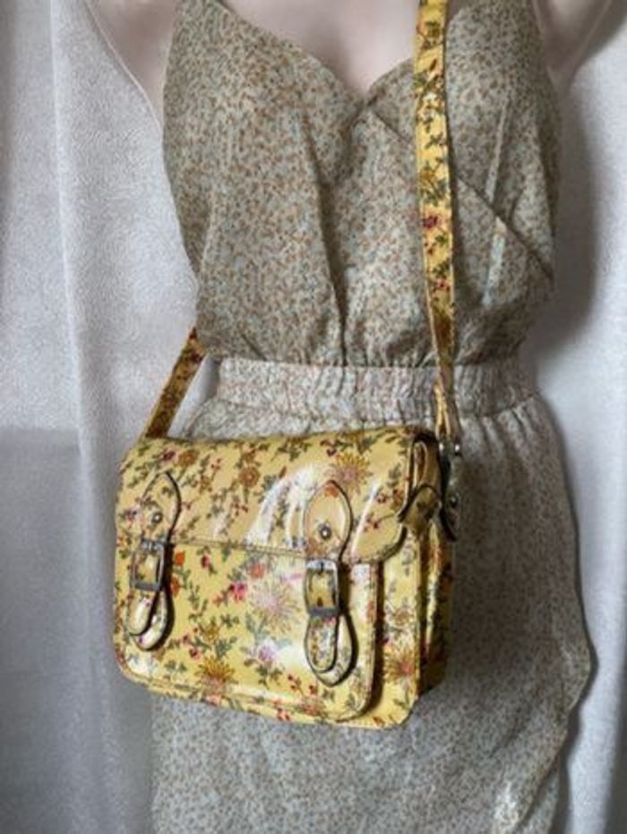 Joli petit sac jaune fleuri Aquarelle collection - photo numéro 5