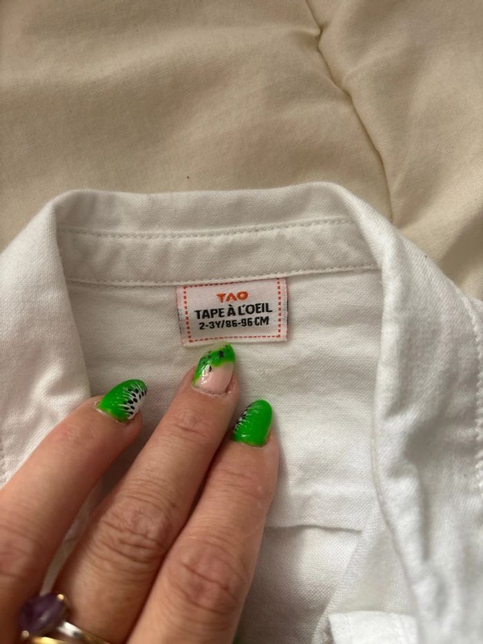 Chemise blanche garçon tape à l’œil 2-3 ans - photo numéro 2