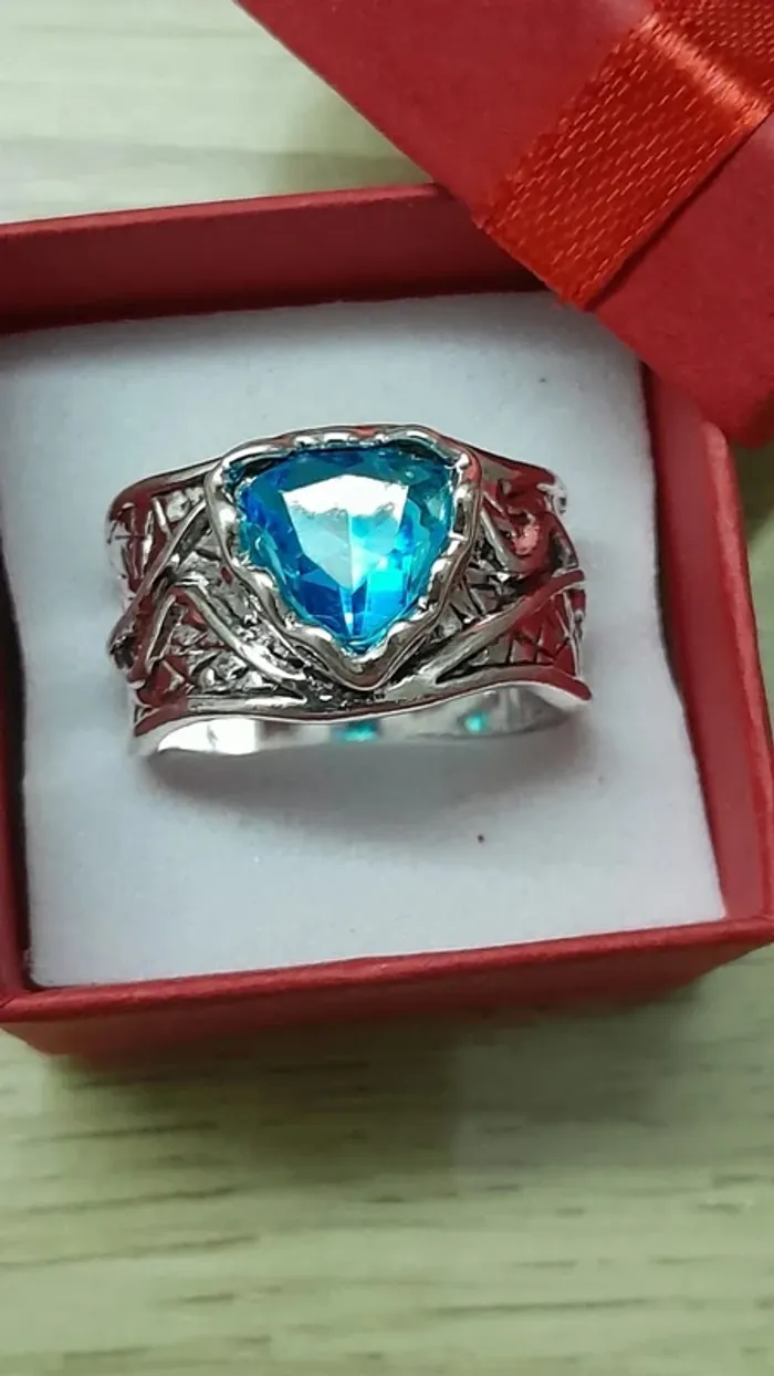 Bague Boho unisexe plaquée argent, taille 60 - photo numéro 3