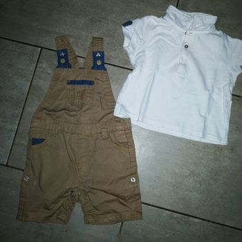 Salopette + polo Okaidi 6mois
