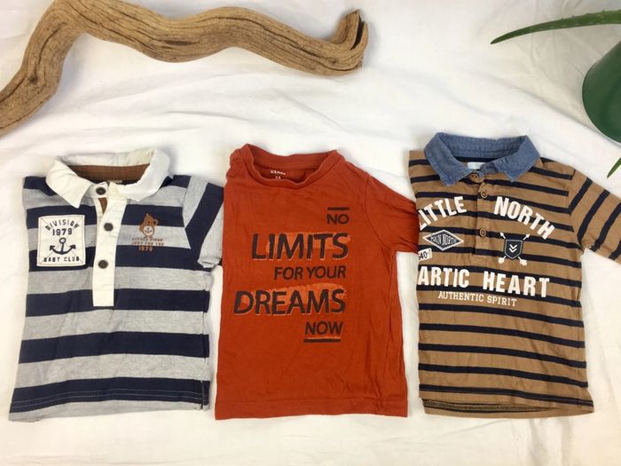 Lot de 3 t-shirt / polos manches longues 2 ans