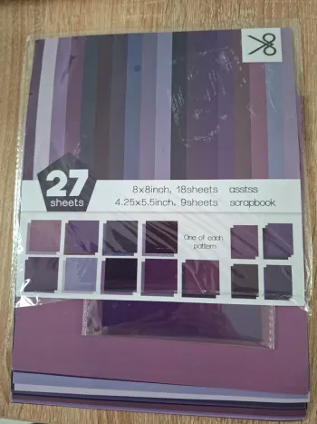27 euilles papier scrapbooking, dégradé de violet