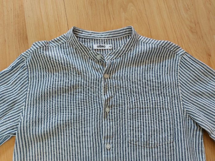 Chemise rayée manches longues et col mao 12 ans - photo numéro 4