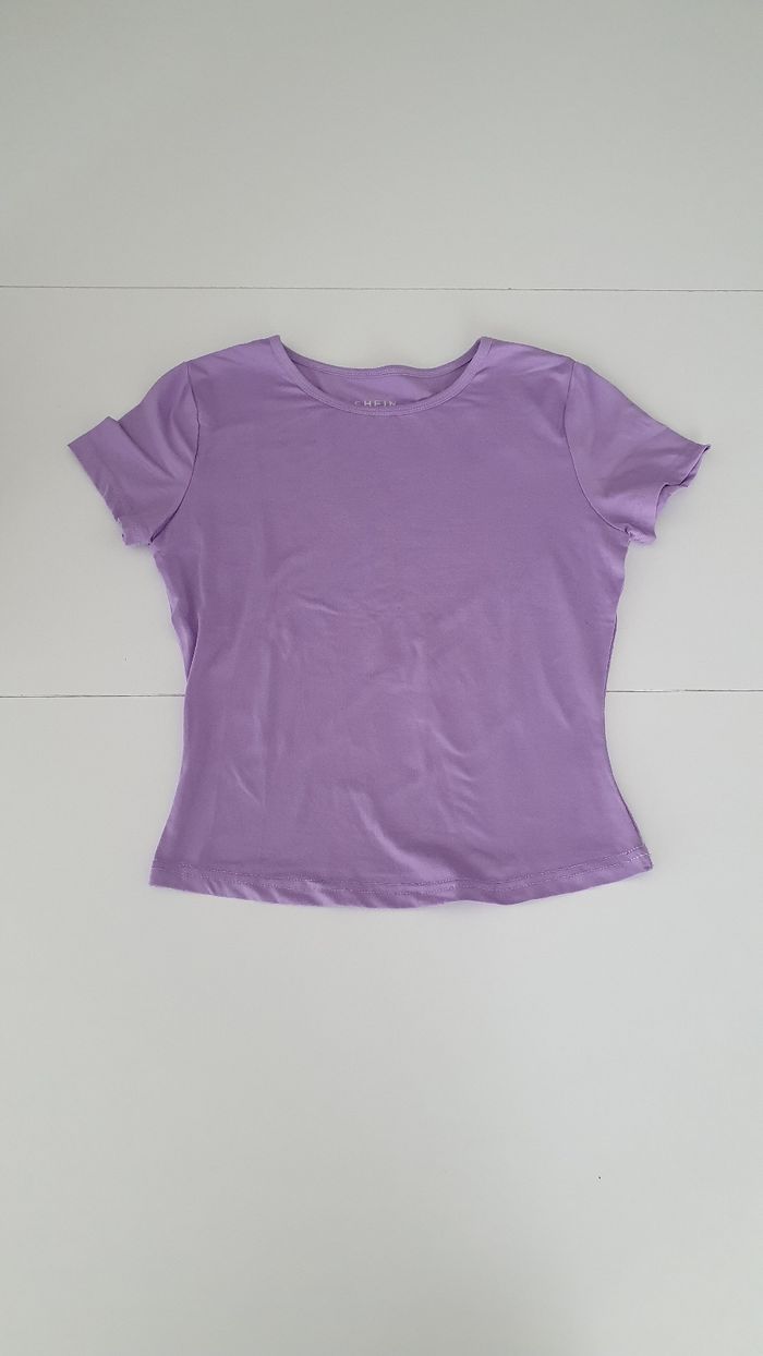T shirt neuf mauve en S - photo numéro 2