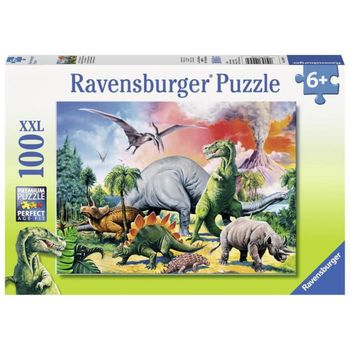 PUZZLE DINOSAURES AU MILIEU DES DINOSAURES 100 PIECES XXL 10957