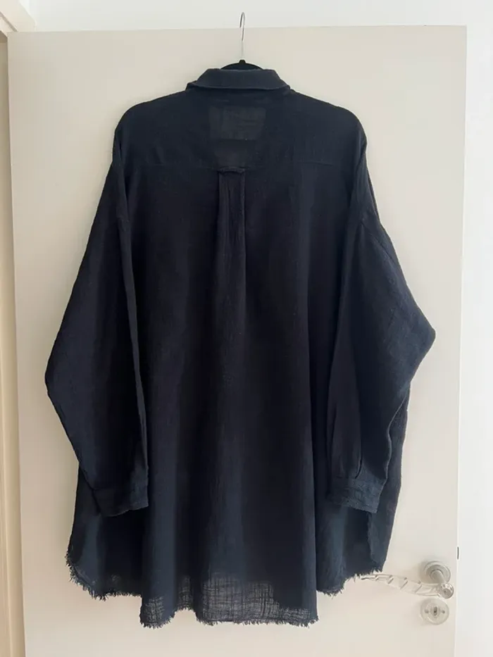 Maison Saint Julien Chemise mi-longue oversize Mykonos noire taille S - photo numéro 3