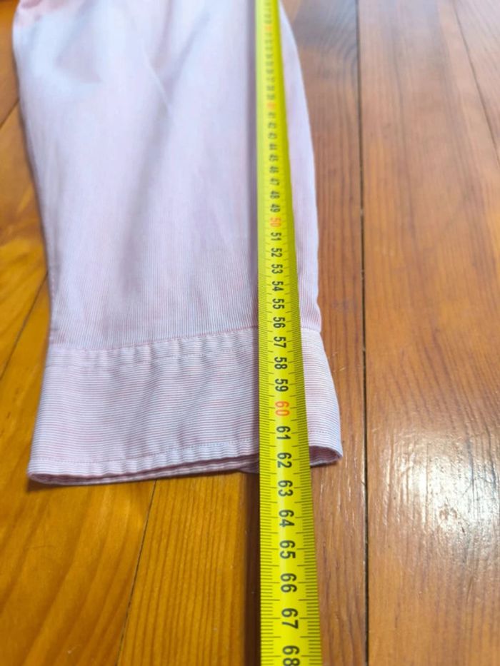 Chemise à rayures - Ralph Lauren - Yarmouth - Logo brodé bleu - Blanc, rose - Taille L - photo numéro 14