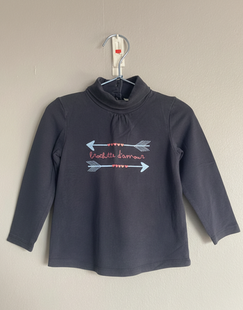 T-shirt col montant TAO 24 mois 86 cm Brochette amour