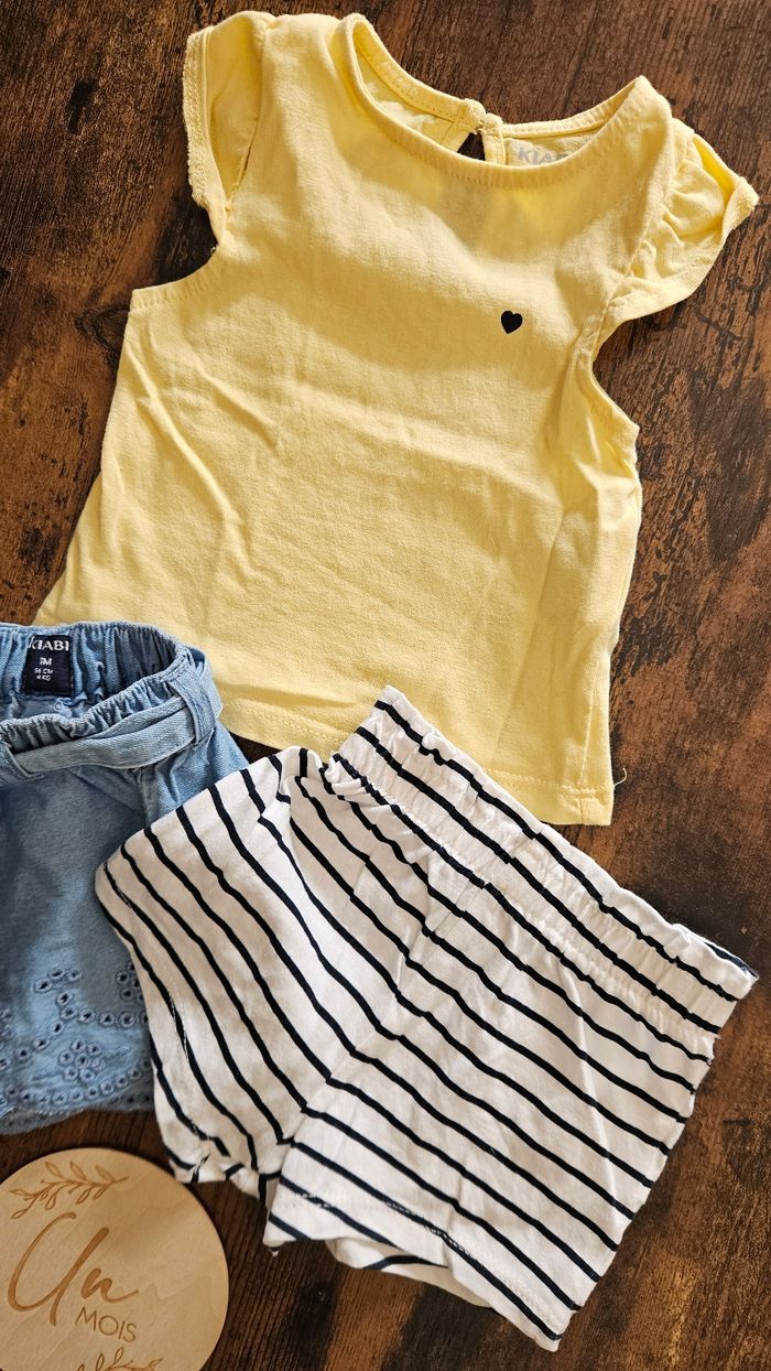 Lot tee-shirts et short bébé fille - photo numéro 3