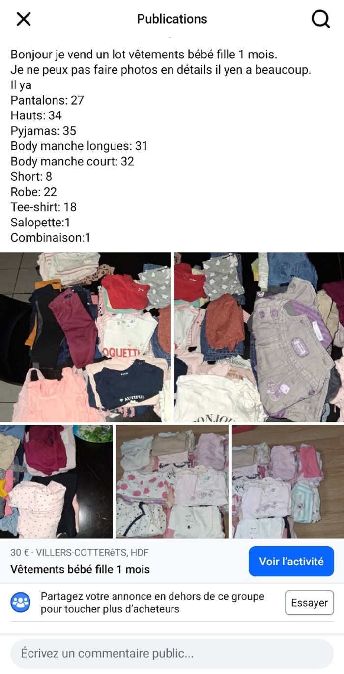Lot vêtements bébé fille 1 mois - photo numéro 6