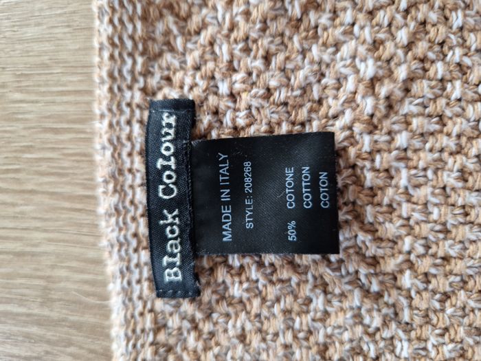 Écharpe/Cache-col Tricoté Croisé (Type Snood) Beige & Marron Chiné - Black Colour - photo numéro 2